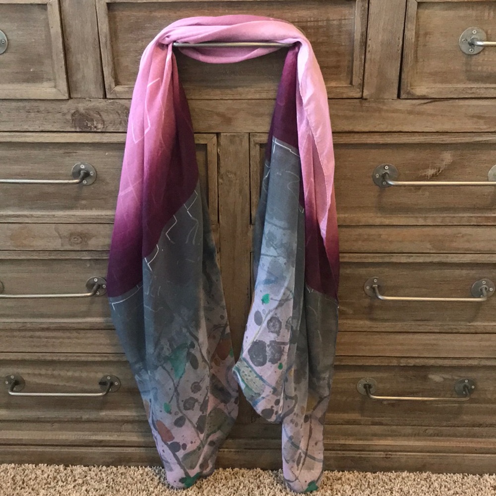 Gorgeous lightweight scarf in jewel tones